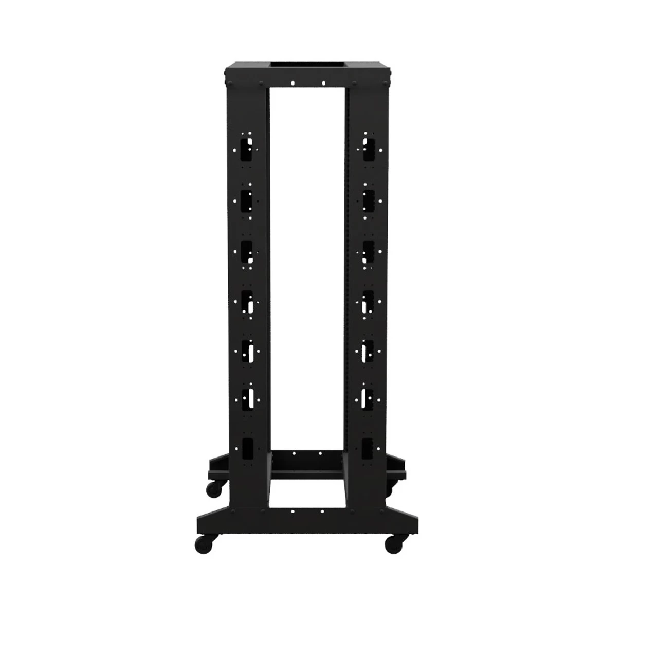 4-Post Adjustable Rack, 25U, 12-24 Threaded, Includes Casters, Black, SRB Series 5 4-Post Adjustable Rack, 25U, 12-24 Threaded, Includes Casters, Black, SRB Series - Image 3