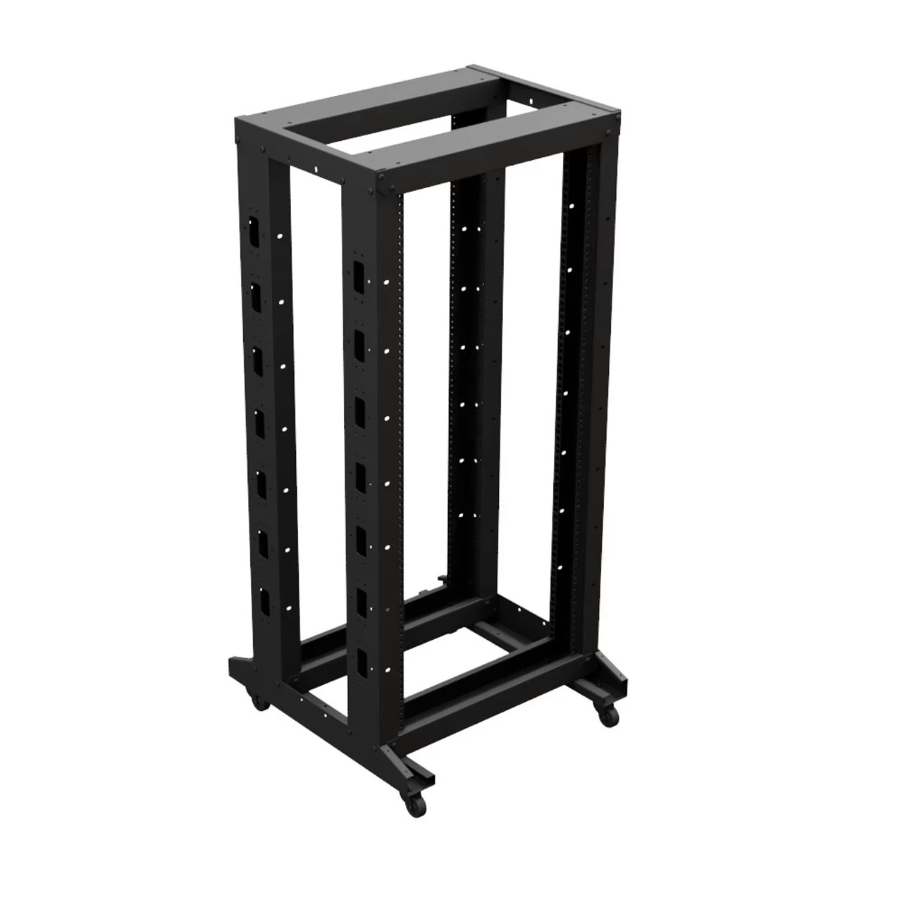 4-Post Adjustable Rack, 25U, 12-24 Threaded, Includes Casters, Black, SRB Series 6 4-Post Adjustable Rack, 25U, 12-24 Threaded, Includes Casters, Black, SRB Series - Image 4