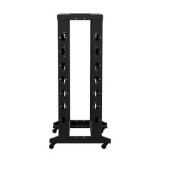 4-Post Adjustable Rack, 25U, Cage Nuts, Includes Casters, Black, SRB Series -Server Cabinet Accessories 00406910 3 16526.1664318021
