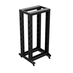 4-Post Adjustable Rack, 25U, Cage Nuts, Includes Casters, Black, SRB Series -Server Cabinet Accessories 00406910 4 99067.1664318021