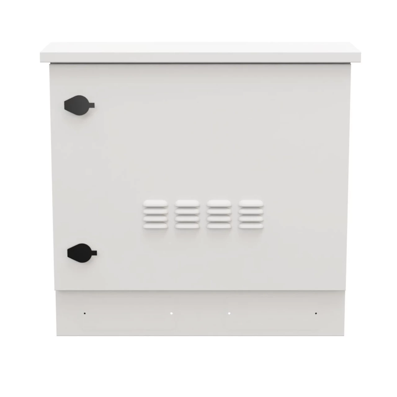 Floor Mount Outdoor Network Cabinet, 9U, Fans With Temperature Control, White, IP66-Rated 3 Floor Mount Outdoor Network Cabinet, 9U, Fans With Temperature Control, White, IP66-Rated
