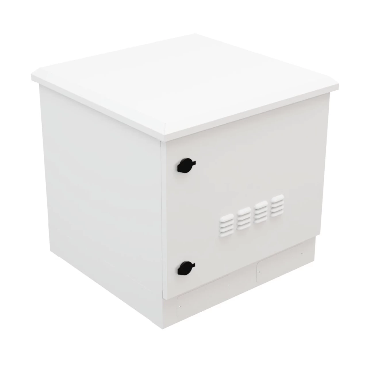 Floor Mount Outdoor Network Cabinet, 9U, Fans With Temperature Control, White, IP66-Rated 7 Floor Mount Outdoor Network Cabinet, 9U, Fans With Temperature Control, White, IP66-Rated - Image 5
