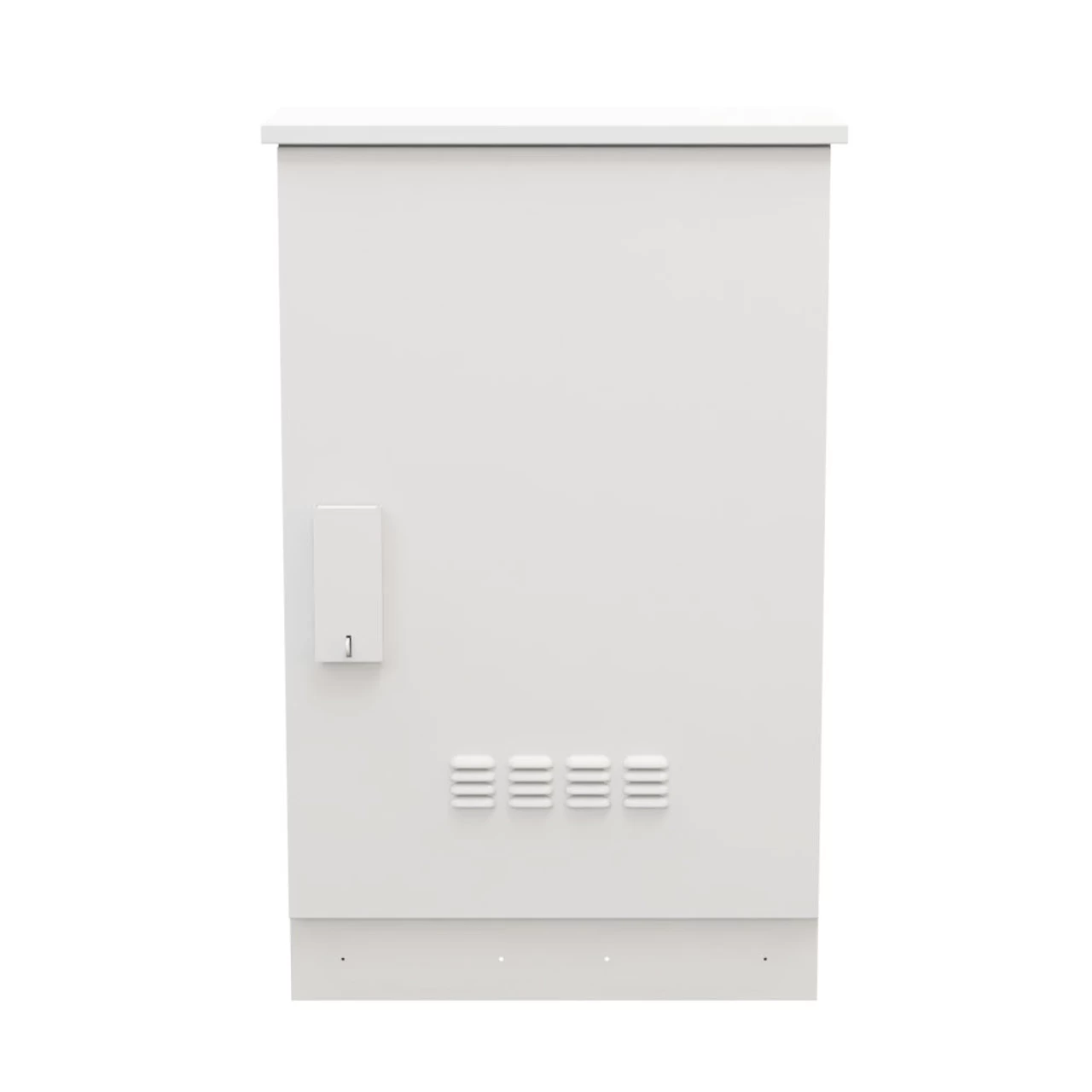 Floor Mount Outdoor Network Cabinet, 18U, Fans With Temperature Control, White, IP66-Rated 3 Floor Mount Outdoor Network Cabinet, 18U, Fans With Temperature Control, White, IP66-Rated