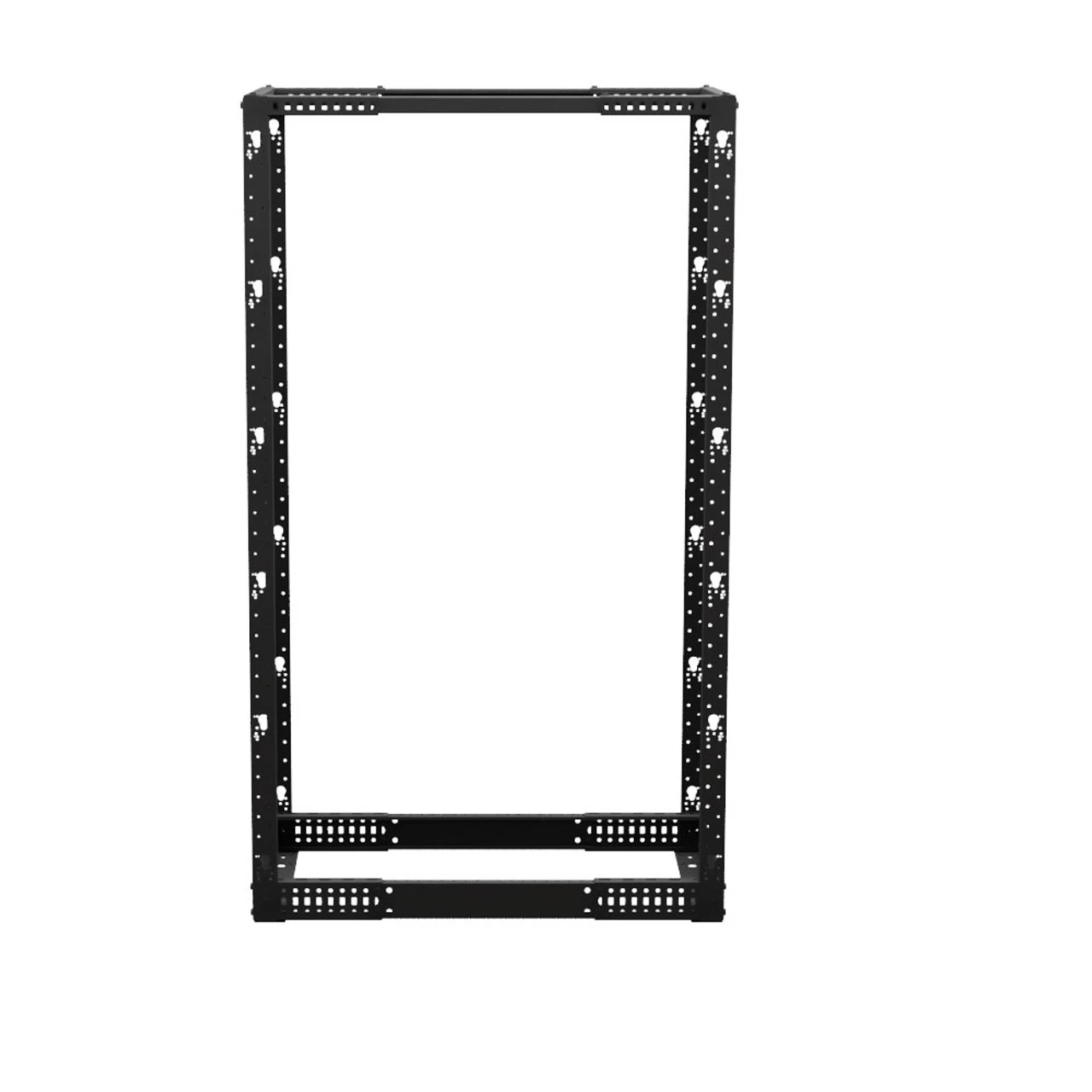 4-Post Adjustable Rack, 37U, 12-24 Threaded, Caster Compatible, Black 5 4-Post Adjustable Rack, 37U, 12-24 Threaded, Caster Compatible, Black - Image 3