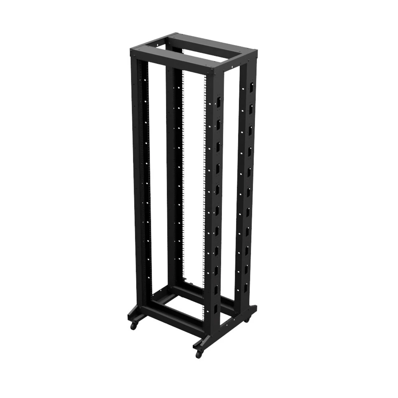4-Post Adjustable Rack, 37U, Cage Nuts, Includes Casters, Black, SRB Series 4 4-Post Adjustable Rack, 37U, Cage Nuts, Includes Casters, Black, SRB Series - Image 2