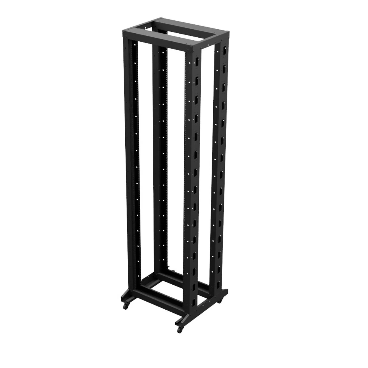 4-Post Adjustable Rack, 45U, 12-24 Threaded, Includes Casters, Black, SRB Series 4 4-Post Adjustable Rack, 45U, 12-24 Threaded, Includes Casters, Black, SRB Series - Image 2
