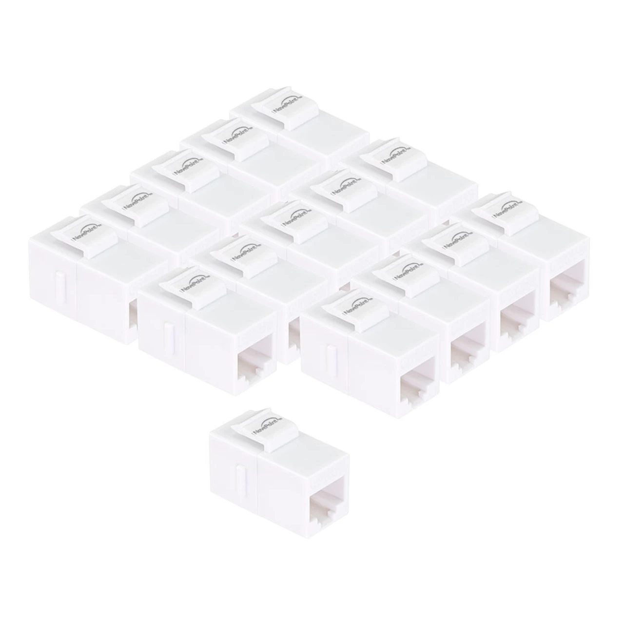 CAT5E Keystone Coupler, Female RJ45(8x8), Snap-In, Thermoplastic, White, 15-Pack 6 CAT5E Keystone Coupler, Female RJ45(8x8), Snap-In, Thermoplastic, White, 15-Pack - Image 4