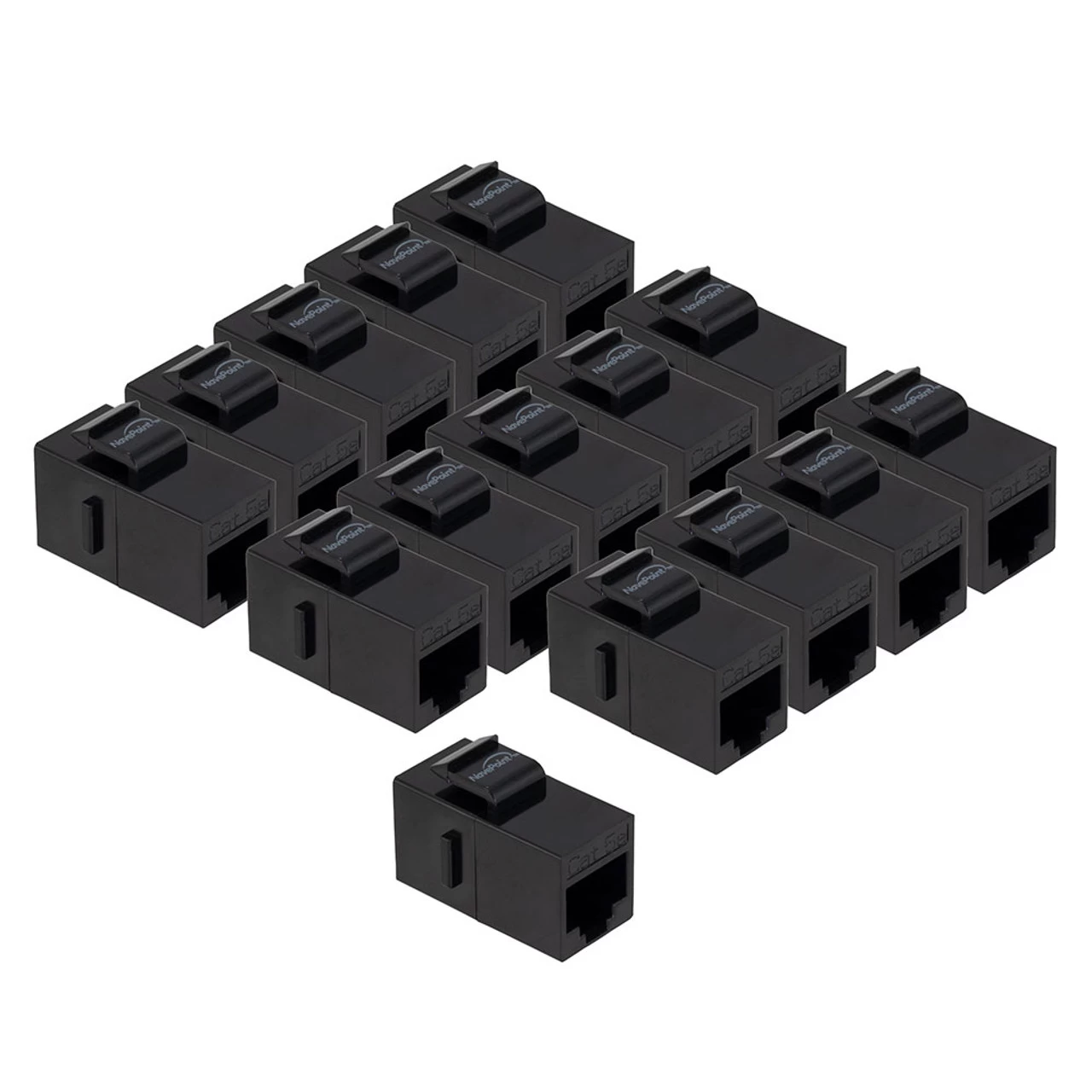 CAT5E Keystone Coupler, Female RJ45(8x8), Snap-In, Thermoplastic, Black, 15-Pack 6 CAT5E Keystone Coupler, Female RJ45(8x8), Snap-In, Thermoplastic, Black, 15-Pack - Image 4