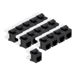 CAT5E Keystone Jack, Snap-In, 180-Degree Termination, Thermoplastic , Black, 15-Pack, CE Compliant 9 CAT5E Keystone Jack, Snap-In, 180-Degree Termination, Thermoplastic , Black, 15-Pack, CE Compliant -Server Cabinet Accessories 00407009 4 72445.1655911761