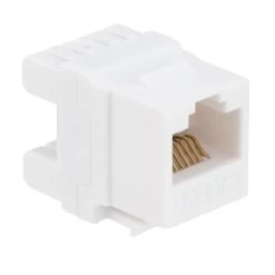 CAT5E Keystone Jack, Snap-In, 180-Degree Termination, Thermoplastic , White, 15-Pack, CE Compliant -Server Cabinet Accessories 00407010 3 72713.1655911761