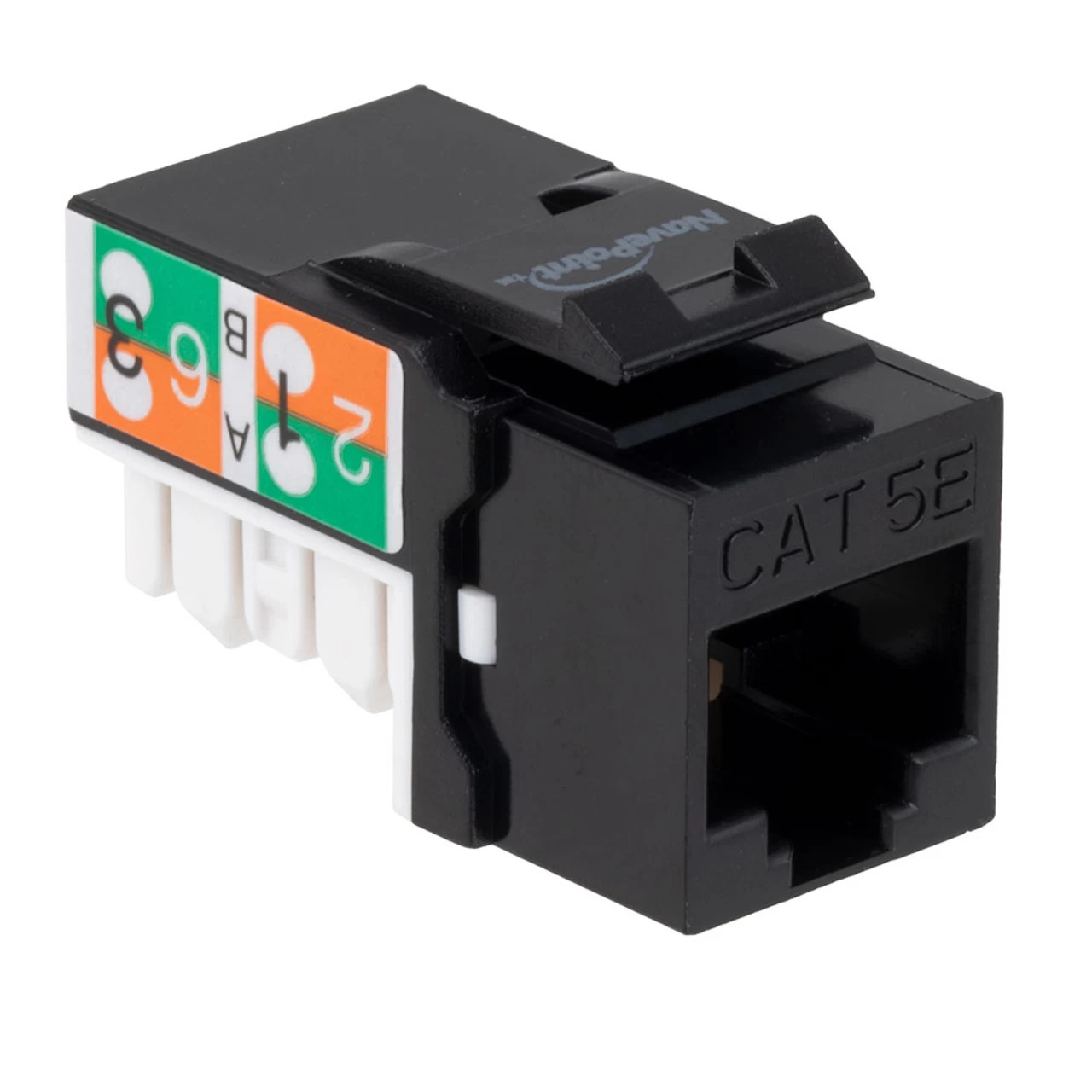 CAT5E Keystone Jack, Snap-In, 90-Degree Termination, Thermoplastic , Black, 15-Pack, CE Compliant 4 CAT5E Keystone Jack, Snap-In, 90-Degree Termination, Thermoplastic , Black, 15-Pack, CE Compliant - Image 2