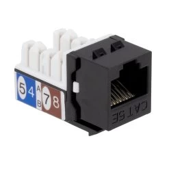 CAT5E Keystone Jack, Snap-In, 90-Degree Termination, Thermoplastic , Black, 15-Pack, CE Compliant 8 CAT5E Keystone Jack, Snap-In, 90-Degree Termination, Thermoplastic , Black, 15-Pack, CE Compliant -Server Cabinet Accessories 00407014 3 06721.1655911764