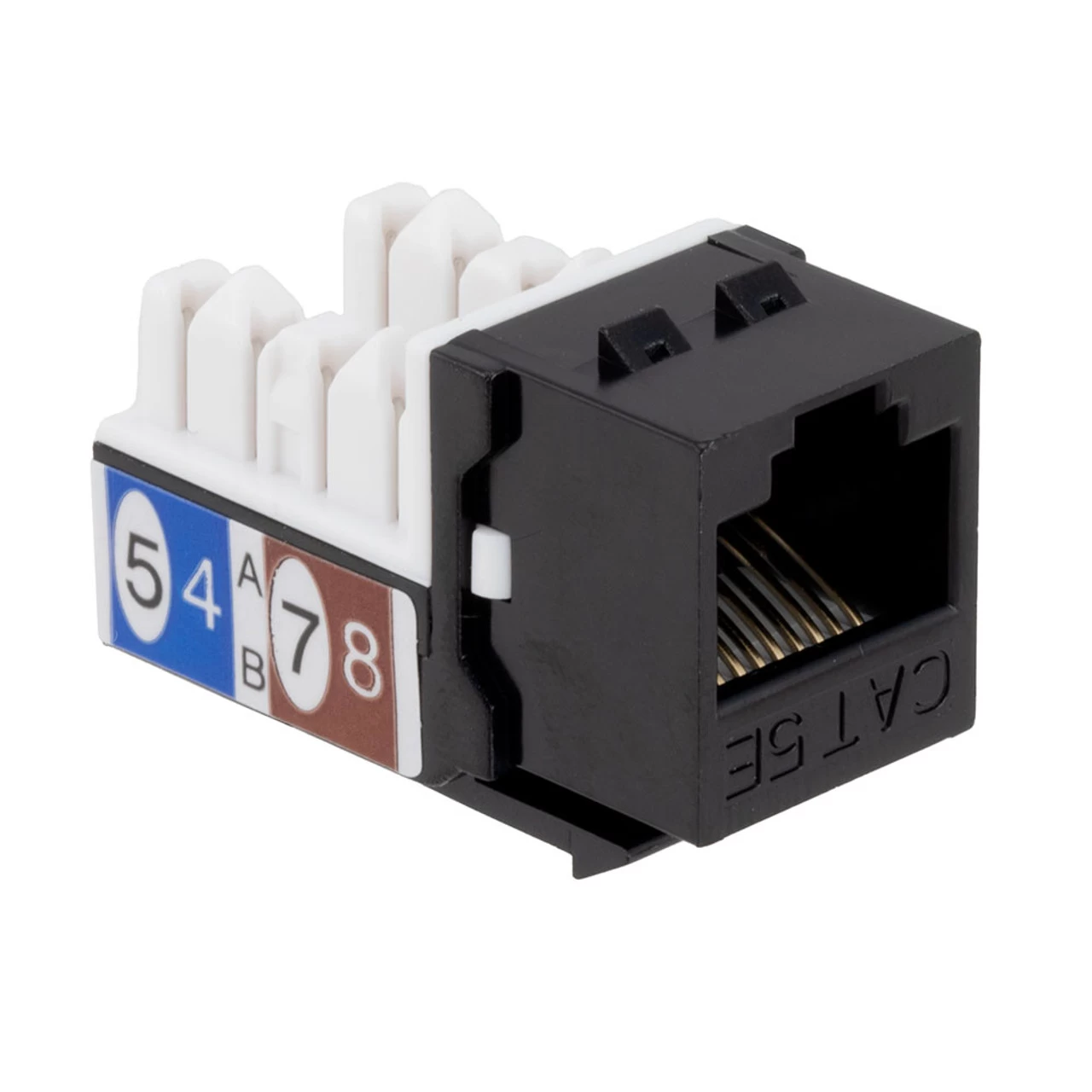 CAT5E Keystone Jack, Snap-In, 90-Degree Termination, Thermoplastic , Black, 15-Pack, CE Compliant 5 CAT5E Keystone Jack, Snap-In, 90-Degree Termination, Thermoplastic , Black, 15-Pack, CE Compliant - Image 3