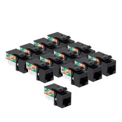 CAT5E Keystone Jack, Snap-In, 90-Degree Termination, Thermoplastic , Black, 15-Pack, CE Compliant 9 CAT5E Keystone Jack, Snap-In, 90-Degree Termination, Thermoplastic , Black, 15-Pack, CE Compliant -Server Cabinet Accessories 00407014 4 78741.1655911764