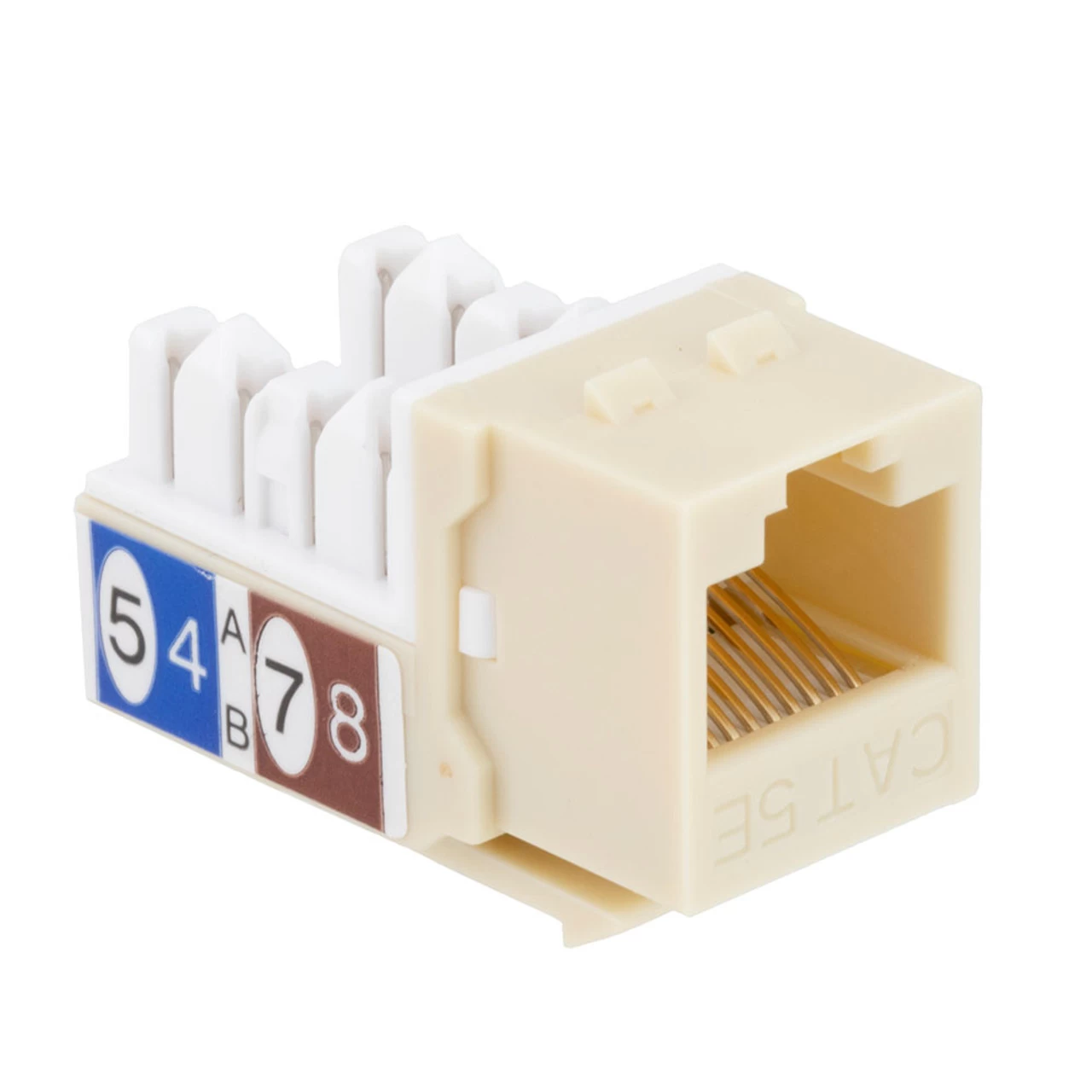 CAT5E Keystone Jack, Snap-In, 90-Degree Termination, Thermoplastic , Ivory, 15-Pack, CE Compliant 5 CAT5E Keystone Jack, Snap-In, 90-Degree Termination, Thermoplastic , Ivory, 15-Pack, CE Compliant - Image 3