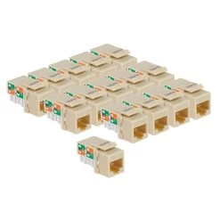 CAT5E Keystone Jack, Snap-In, 90-Degree Termination, Thermoplastic , Ivory, 15-Pack, CE Compliant 9 CAT5E Keystone Jack, Snap-In, 90-Degree Termination, Thermoplastic , Ivory, 15-Pack, CE Compliant -Server Cabinet Accessories 00407018 4 15406.1655911767