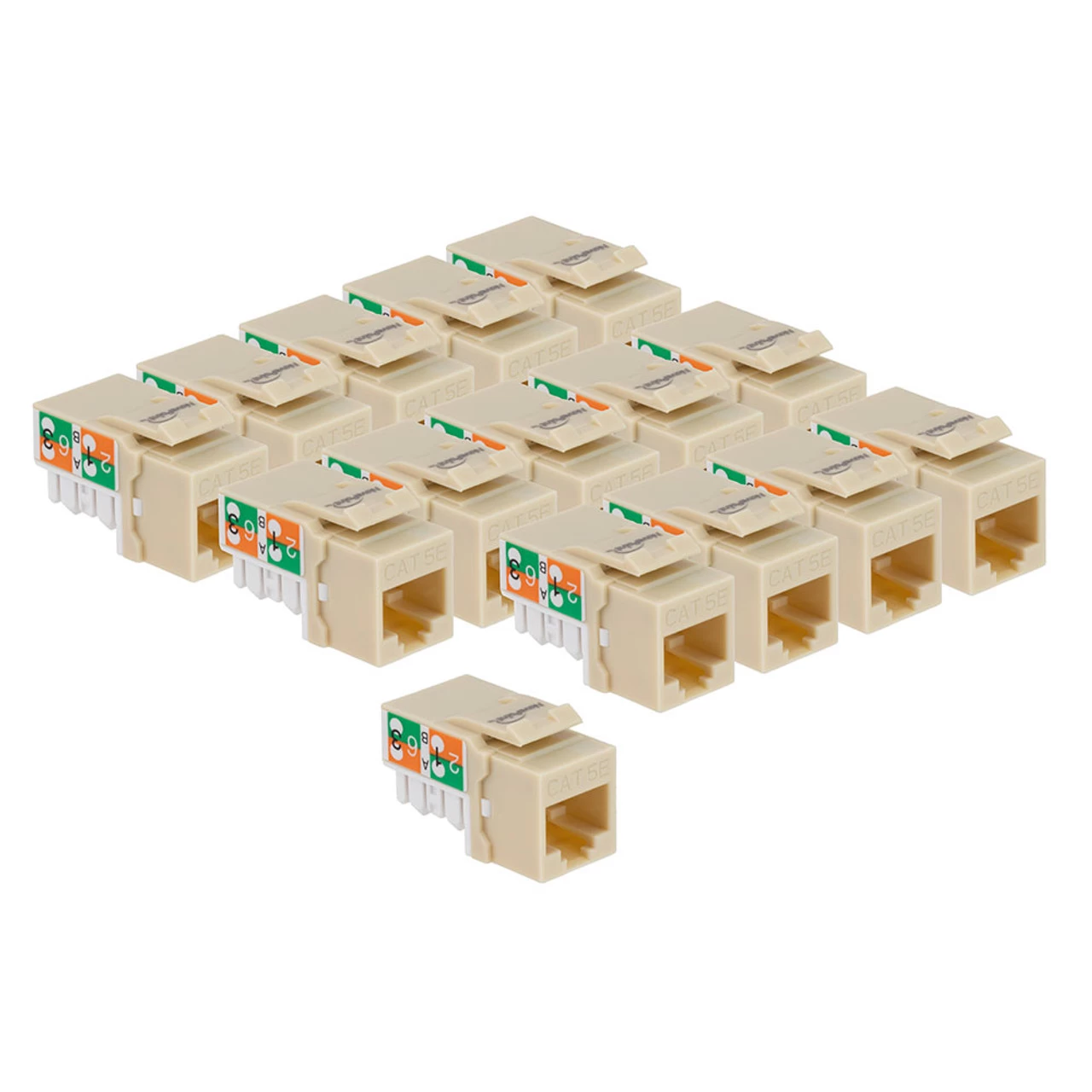CAT5E Keystone Jack, Snap-In, 90-Degree Termination, Thermoplastic , Ivory, 15-Pack, CE Compliant 6 CAT5E Keystone Jack, Snap-In, 90-Degree Termination, Thermoplastic , Ivory, 15-Pack, CE Compliant - Image 4