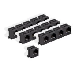 CAT6 Keystone Jack, Snap-In, 180-Degree Termination, Thermoplastic , Black, 15-Pack, CE Compliant 9 CAT6 Keystone Jack, Snap-In, 180-Degree Termination, Thermoplastic , Black, 15-Pack, CE Compliant -Server Cabinet Accessories 00407019 4 25960.1655911768