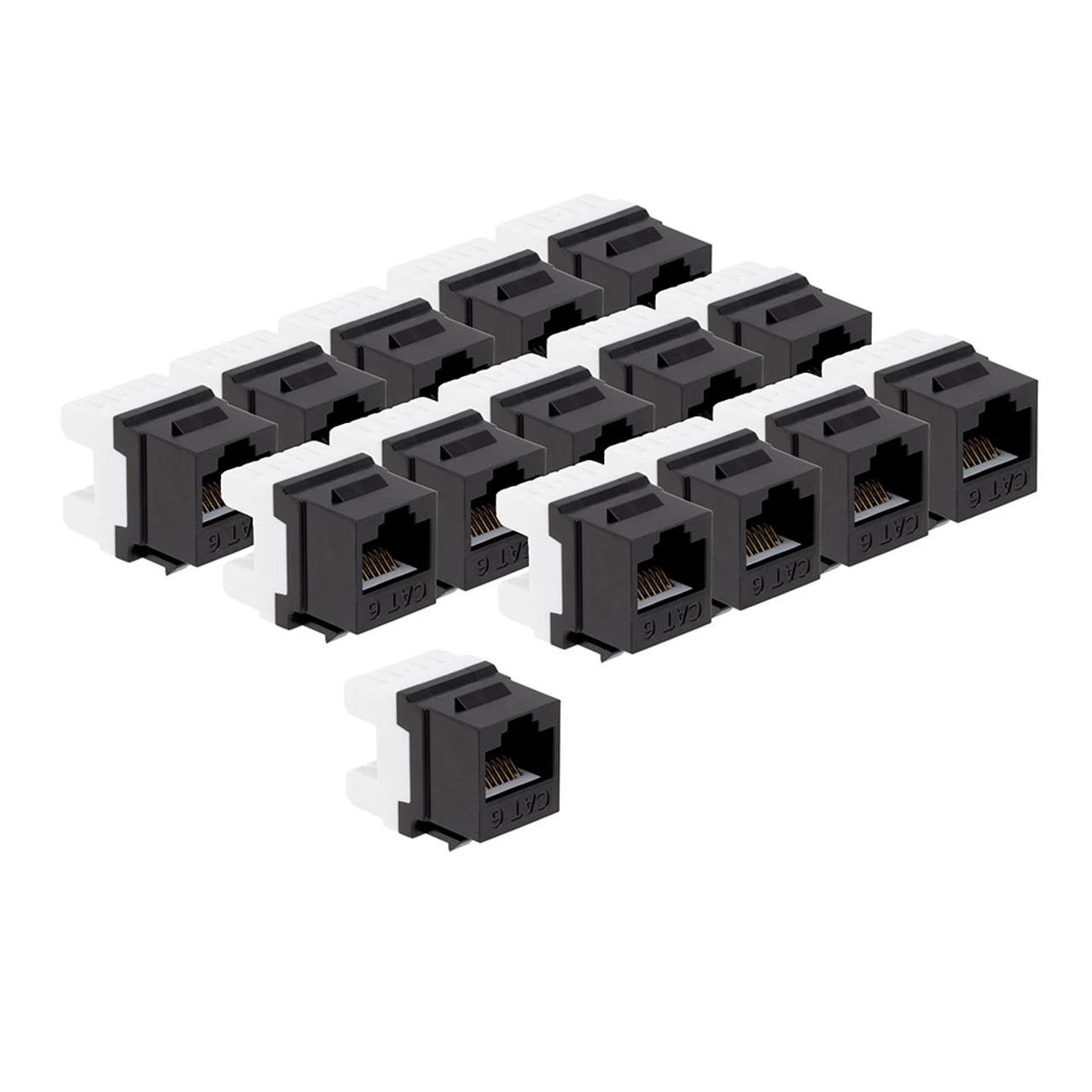 CAT6 Keystone Jack, Snap-In, 180-Degree Termination, Thermoplastic , Black, 15-Pack, CE Compliant 6 CAT6 Keystone Jack, Snap-In, 180-Degree Termination, Thermoplastic , Black, 15-Pack, CE Compliant - Image 4