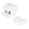 CAT6 Keystone Jack, Snap-In, 180-Degree Termination, Thermoplastic , White, 15-Pack, CE Compliant