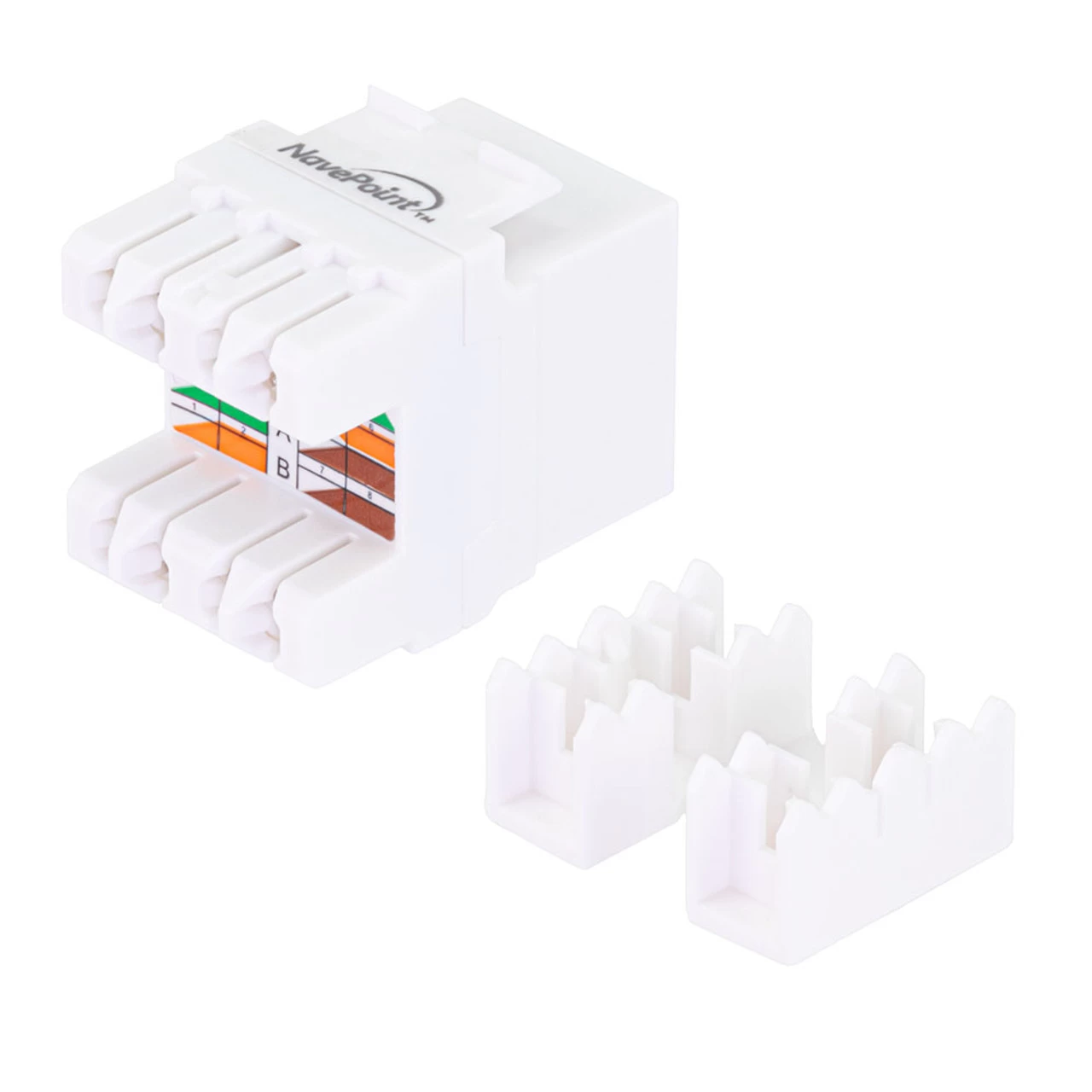CAT6 Keystone Jack, Snap-In, 180-Degree Termination, Thermoplastic , White, 15-Pack, CE Compliant 3 CAT6 Keystone Jack, Snap-In, 180-Degree Termination, Thermoplastic , White, 15-Pack, CE Compliant