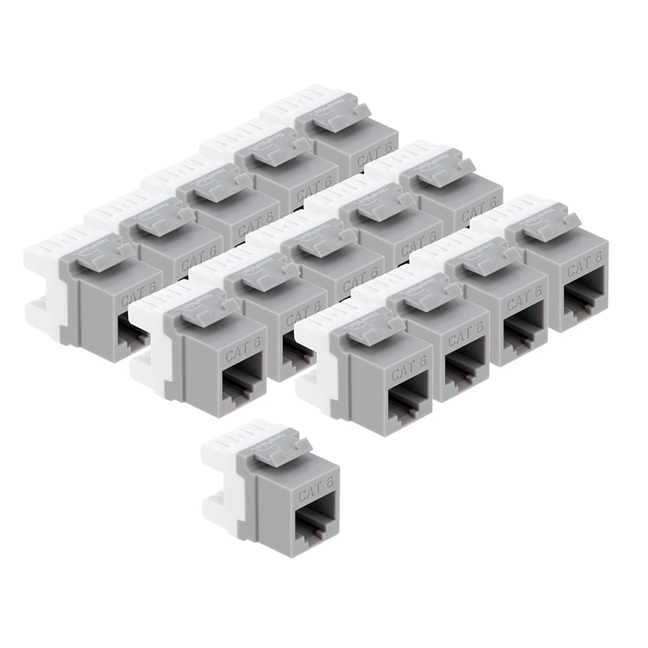 CAT6 Keystone Jack, Snap-In, 180-Degree Termination, Thermoplastic , Gray, 15-Pack, CE Compliant 6 CAT6 Keystone Jack, Snap-In, 180-Degree Termination, Thermoplastic , Gray, 15-Pack, CE Compliant - Image 4