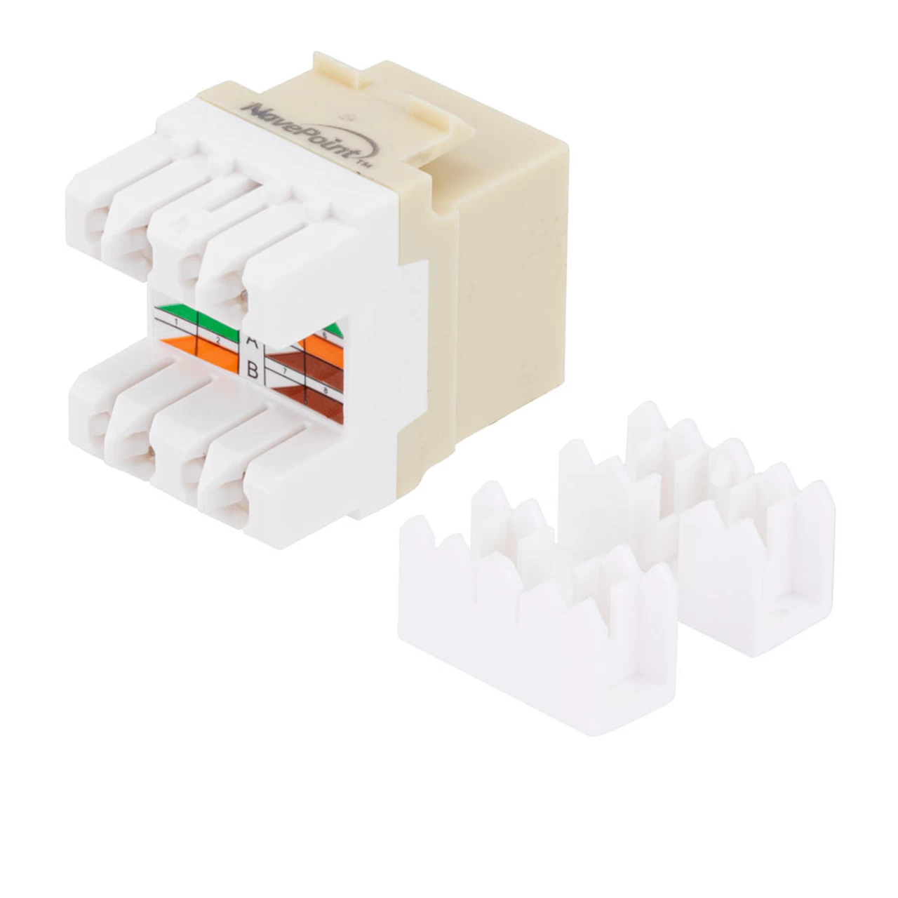 CAT6 Keystone Jack, Snap-In, 180-Degree Termination, Thermoplastic , Ivory, 15-Pack, CE Compliant 3 CAT6 Keystone Jack, Snap-In, 180-Degree Termination, Thermoplastic , Ivory, 15-Pack, CE Compliant