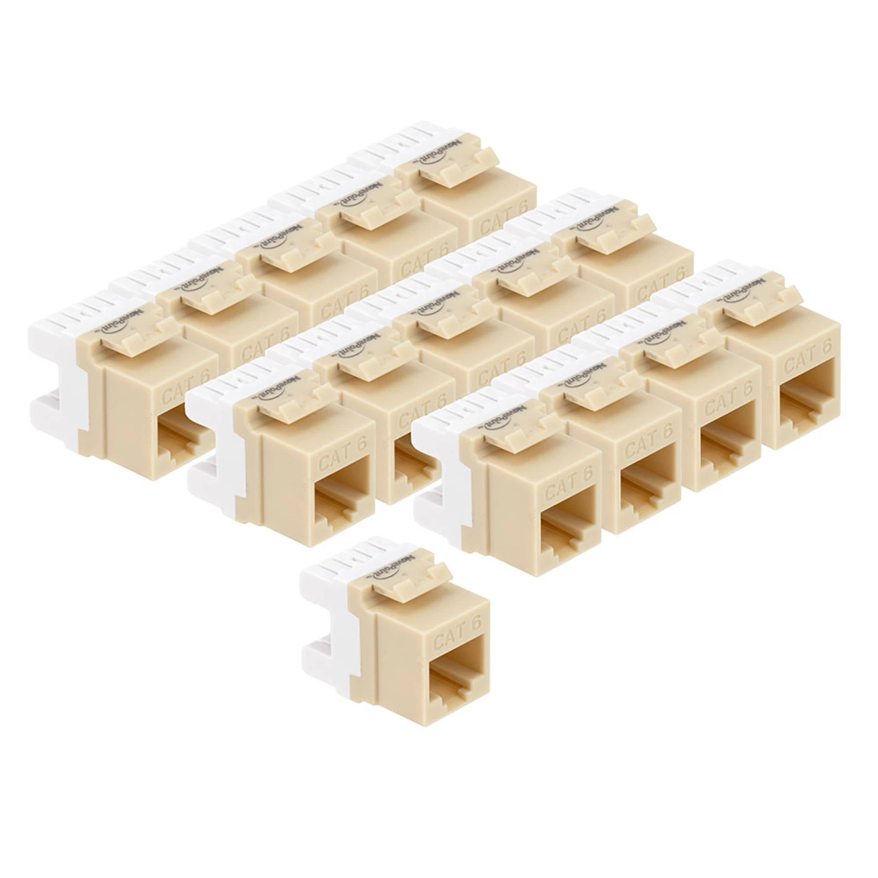 CAT6 Keystone Jack, Snap-In, 180-Degree Termination, Thermoplastic , Ivory, 15-Pack, CE Compliant 6 CAT6 Keystone Jack, Snap-In, 180-Degree Termination, Thermoplastic , Ivory, 15-Pack, CE Compliant - Image 4