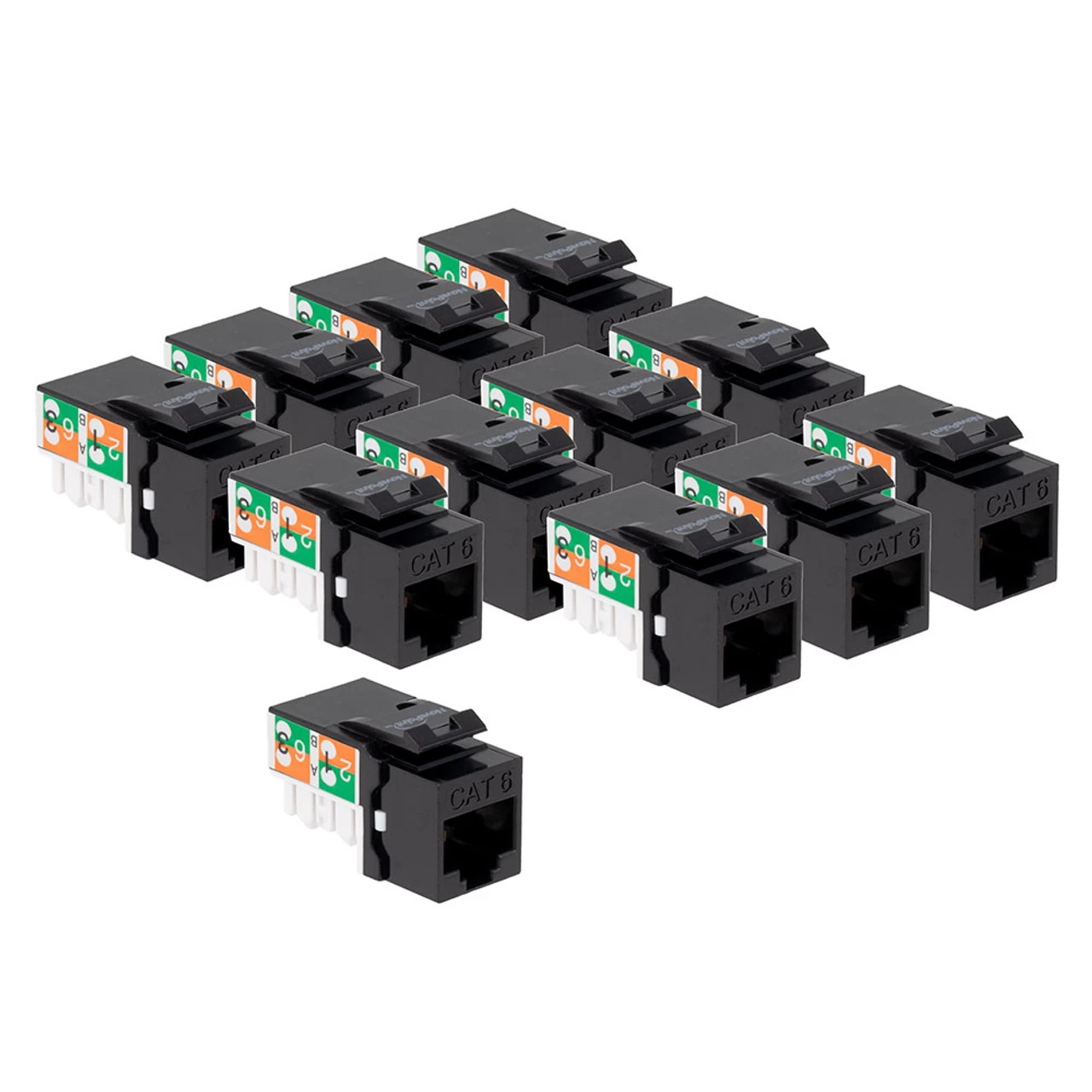 CAT6 Keystone Jack, Snap-In, 90-Degree Termination, Thermoplastic , Black, 15-Pack, CE Compliant 6 CAT6 Keystone Jack, Snap-In, 90-Degree Termination, Thermoplastic , Black, 15-Pack, CE Compliant - Image 4