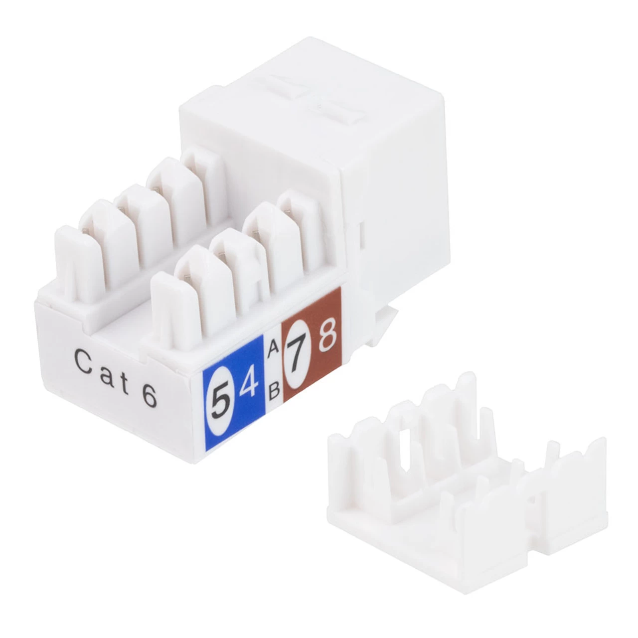CAT6 Keystone Jack, Snap-In, 90-Degree Termination, Thermoplastic , White, 15-Pack, CE Compliant 3 CAT6 Keystone Jack, Snap-In, 90-Degree Termination, Thermoplastic , White, 15-Pack, CE Compliant