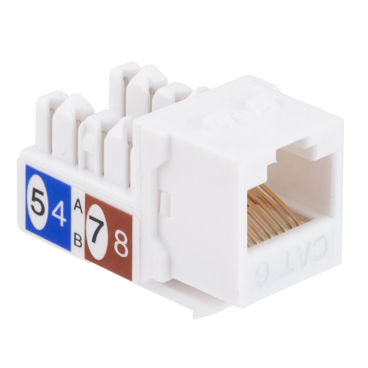 CAT6 Keystone Jack, Snap-In, 90-Degree Termination, Thermoplastic , White, 15-Pack, CE Compliant 5 CAT6 Keystone Jack, Snap-In, 90-Degree Termination, Thermoplastic , White, 15-Pack, CE Compliant - Image 3