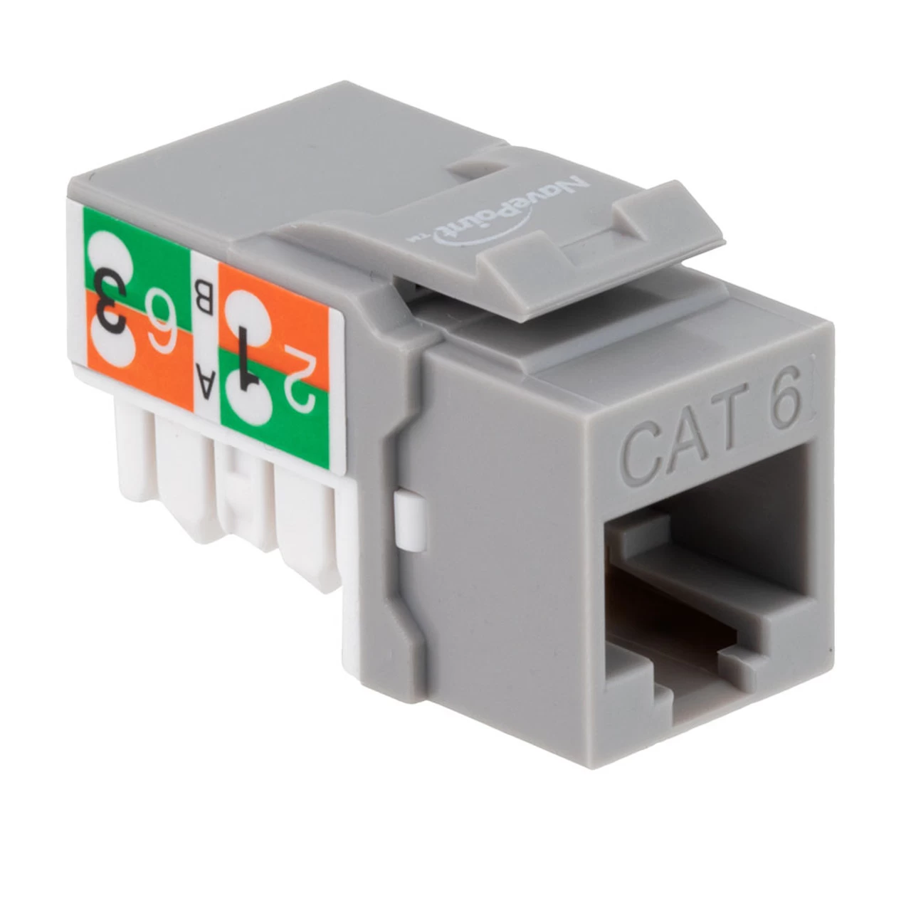 CAT6 Keystone Jack, Snap-In, 90-Degree Termination, Thermoplastic , Gray, 15-Pack, CE Compliant 4 CAT6 Keystone Jack, Snap-In, 90-Degree Termination, Thermoplastic , Gray, 15-Pack, CE Compliant - Image 2