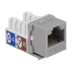 CAT6 Keystone Jack, Snap-In, 90-Degree Termination, Thermoplastic , Gray, 15-Pack, CE Compliant 8 CAT6 Keystone Jack, Snap-In, 90-Degree Termination, Thermoplastic , Gray, 15-Pack, CE Compliant -Server Cabinet Accessories 00407027 3 02047.1655911777