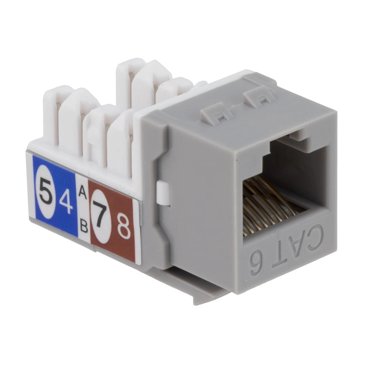 CAT6 Keystone Jack, Snap-In, 90-Degree Termination, Thermoplastic , Gray, 15-Pack, CE Compliant 5 CAT6 Keystone Jack, Snap-In, 90-Degree Termination, Thermoplastic , Gray, 15-Pack, CE Compliant - Image 3