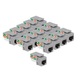 CAT6 Keystone Jack, Snap-In, 90-Degree Termination, Thermoplastic , Gray, 15-Pack, CE Compliant 9 CAT6 Keystone Jack, Snap-In, 90-Degree Termination, Thermoplastic , Gray, 15-Pack, CE Compliant -Server Cabinet Accessories 00407027 4 04372.1655911777