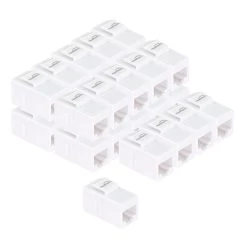 CAT5E Keystone Coupler, Female RJ45(8x8), Snap-In, Thermoplastic, White, 25-Pack -Server Cabinet Accessories 00407030 4 95668.1655911780