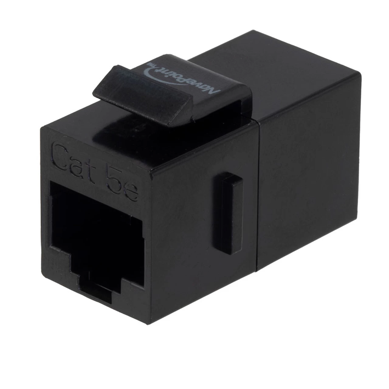 CAT5E Keystone Coupler, Female RJ45(8x8), Snap-In, Thermoplastic, Black, 25-Pack 3 CAT5E Keystone Coupler, Female RJ45(8x8), Snap-In, Thermoplastic, Black, 25-Pack