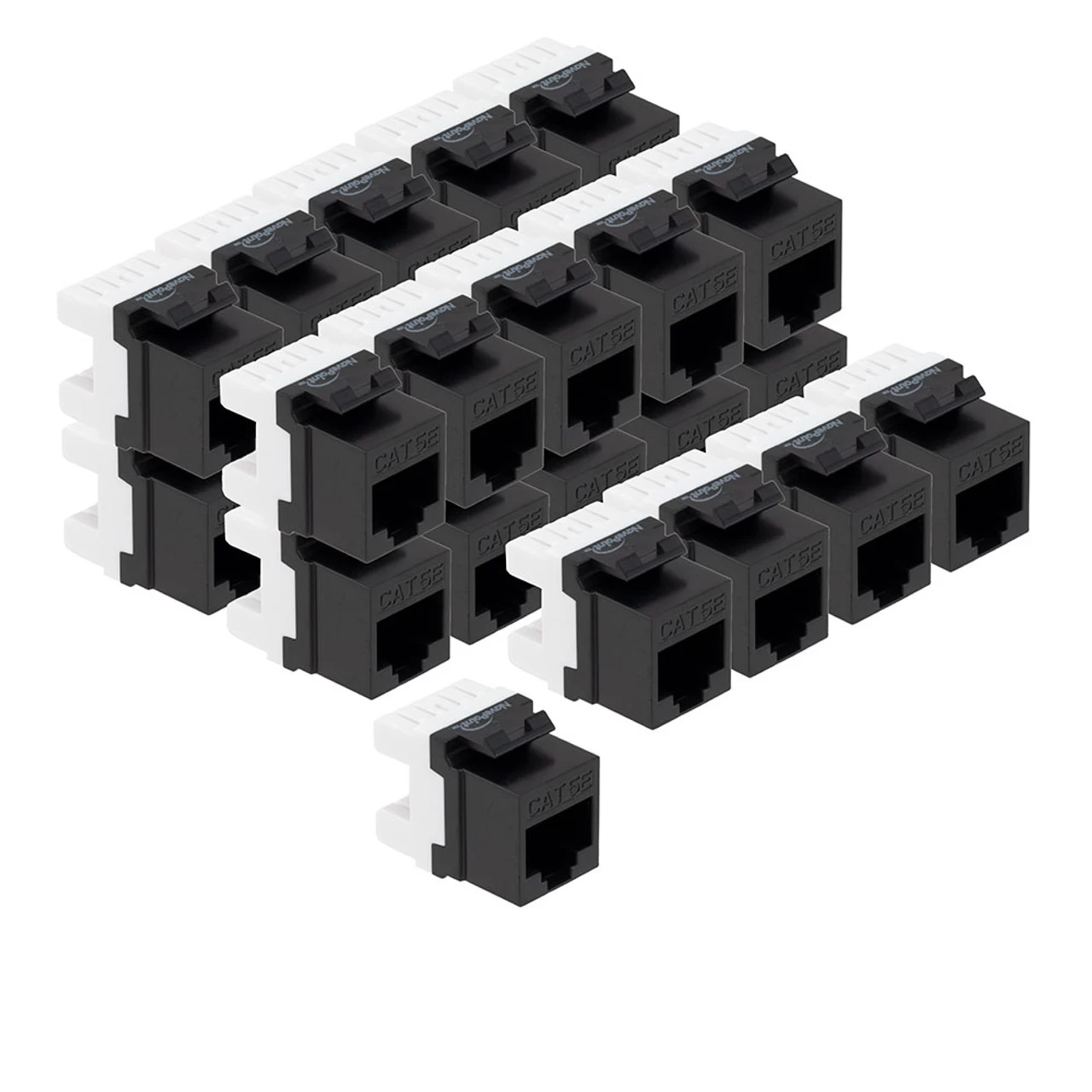 CAT5E Keystone Coupler, Female RJ45(8x8), Snap-In, Thermoplastic, Black, 25-Pack 6 CAT5E Keystone Coupler, Female RJ45(8x8), Snap-In, Thermoplastic, Black, 25-Pack - Image 4