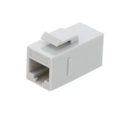 CAT6 UTP Inline Keystone Coupler, RJ45 Female To RJ45 Female, Snap-In, 25 Pack, Gray
