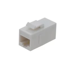 CAT6 UTP Inline Keystone Coupler, RJ45 Female To RJ45 Female, Snap-In, 10 Pack, White