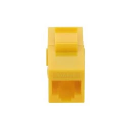 CAT6 UTP Inline Keystone Coupler, RJ45 Female To RJ45 Female, Snap-In, 25 Pack, Yellow -Server Cabinet Accessories 00407088 4 96629.1667858544