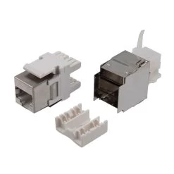 180 Degree CAT6 Keystone Jack, RJ45 Female, 10 Pack, FTP Shielded