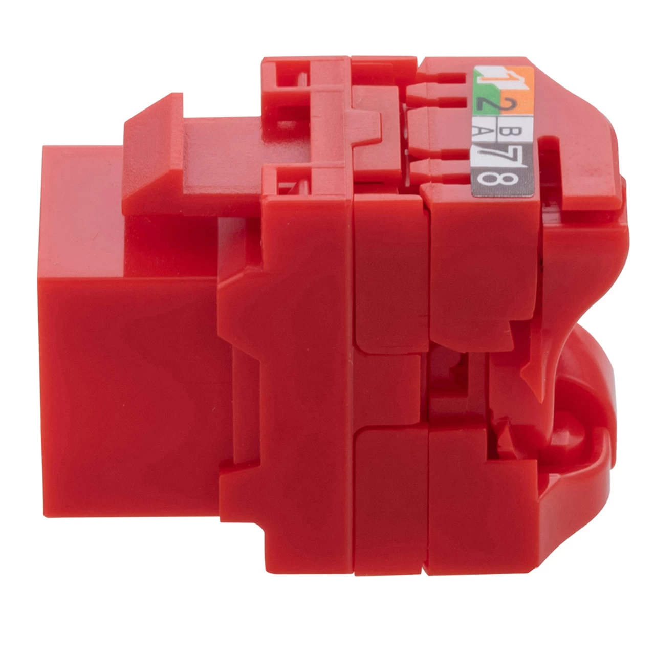 CAT6A Unshielded Toolless Keystone Jack, 10 Pack, Red 4 CAT6A Unshielded Toolless Keystone Jack, 10 Pack, Red - Image 2