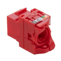 CAT6A Unshielded Toolless Keystone Jack, 10 Pack, Red 9 CAT6A Unshielded Toolless Keystone Jack, 10 Pack, Red -Server Cabinet Accessories 00407190 3 48606.1682015719