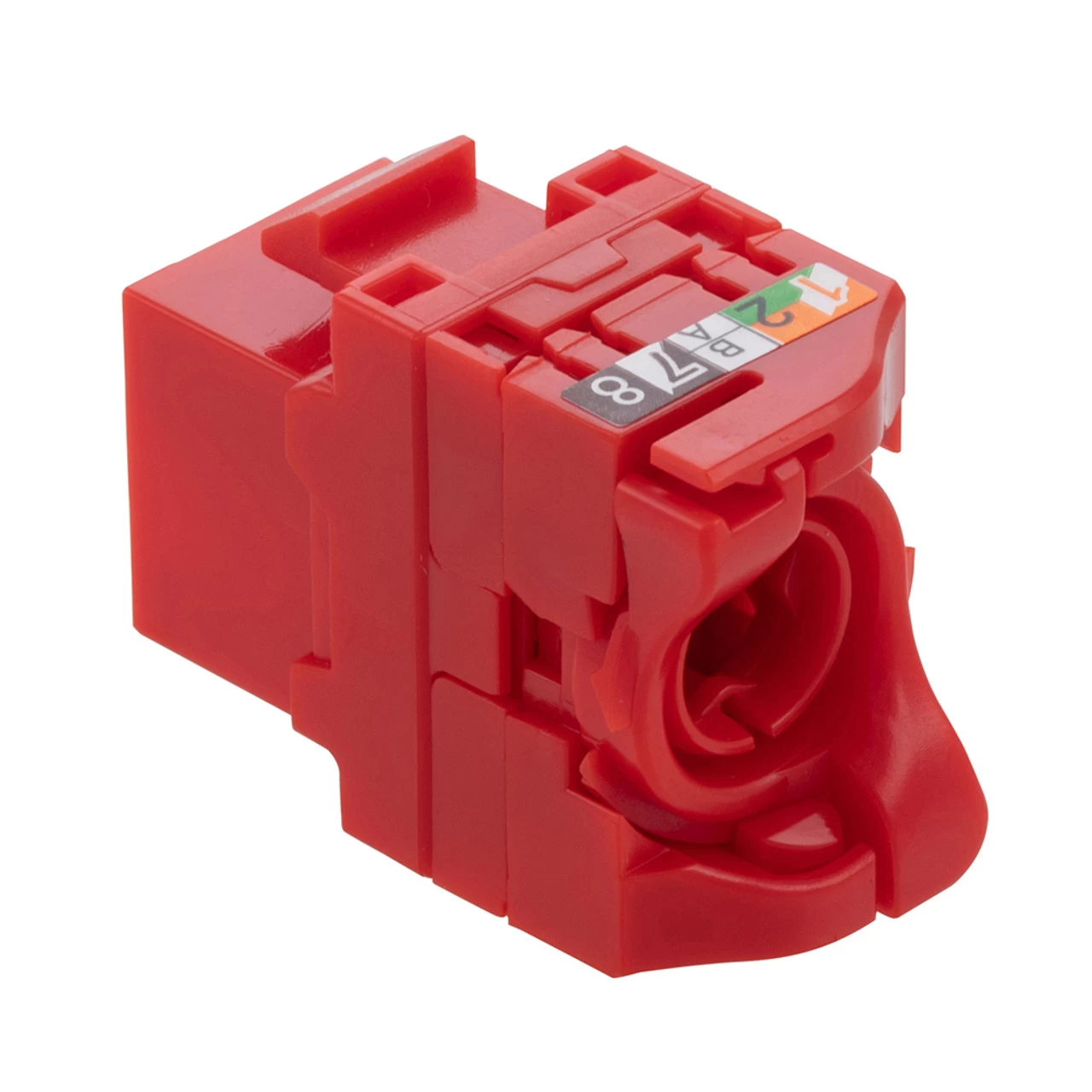 CAT6A Unshielded Toolless Keystone Jack, 10 Pack, Red 5 CAT6A Unshielded Toolless Keystone Jack, 10 Pack, Red - Image 3