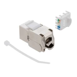 CAT6A Shielded Toolless Keystone Jack, 15 Pack, Silver 9 CAT6A Shielded Toolless Keystone Jack, 15 Pack, Silver -Server Cabinet Accessories 00407200 3 14595.1682015748
