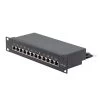 NavePoint 10 Inch Wide 12-Port CAT5E STP Patch Panel, 1U Black 2 NavePoint 10 Inch Wide 12-Port CAT5E STP Patch Panel, 1U Black -Server Cabinet Accessories 00407265 1 02181.1693246542