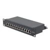 NavePoint 10 Inch Wide 12-Port CAT6 STP Patch Panel, 1U Black -Server Cabinet Accessories 00407266 1 04293.1693246546