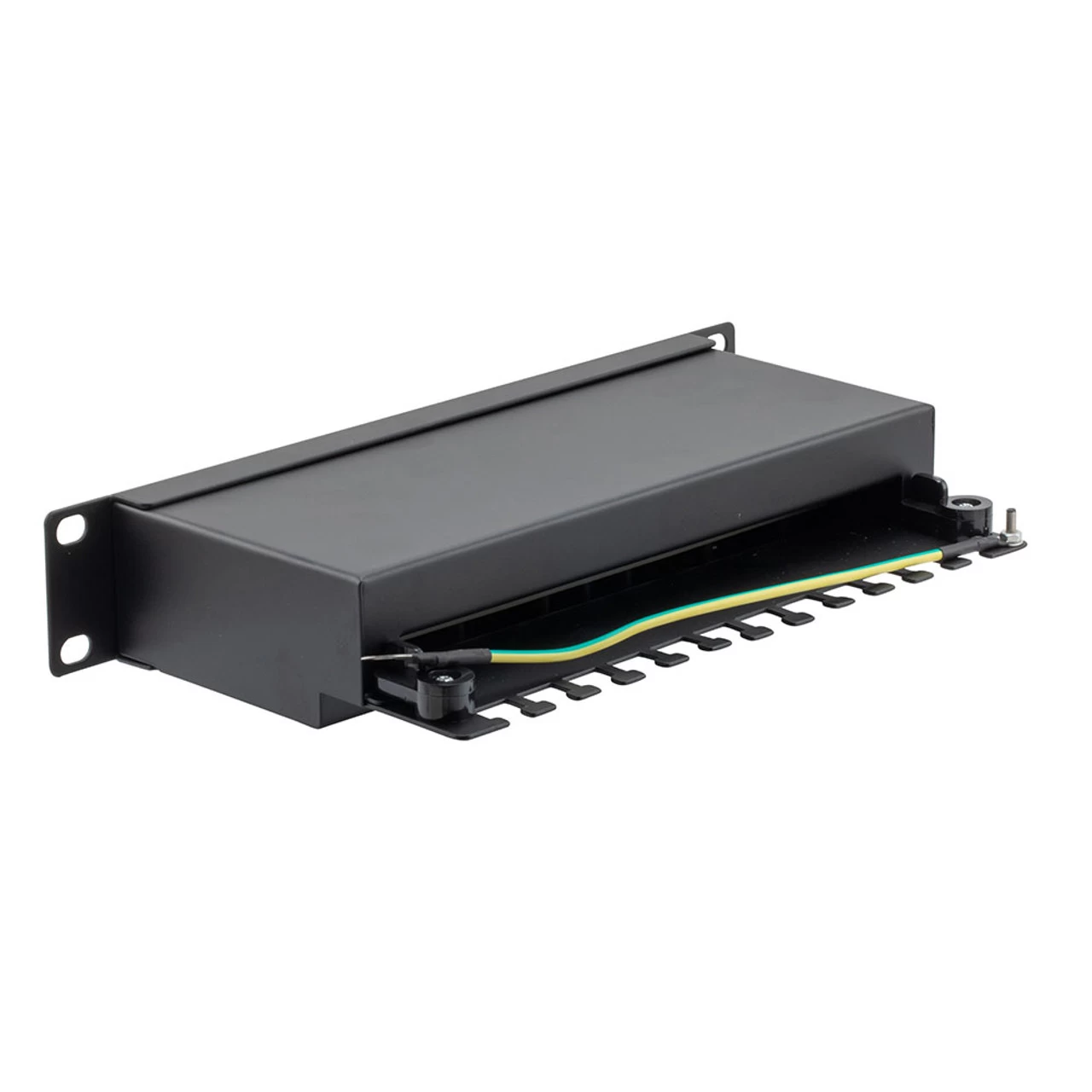 NavePoint 10 Inch Wide 12-Port CAT6 STP Patch Panel, 1U Black 5 NavePoint 10 Inch Wide 12-Port CAT6 STP Patch Panel, 1U Black - Image 3