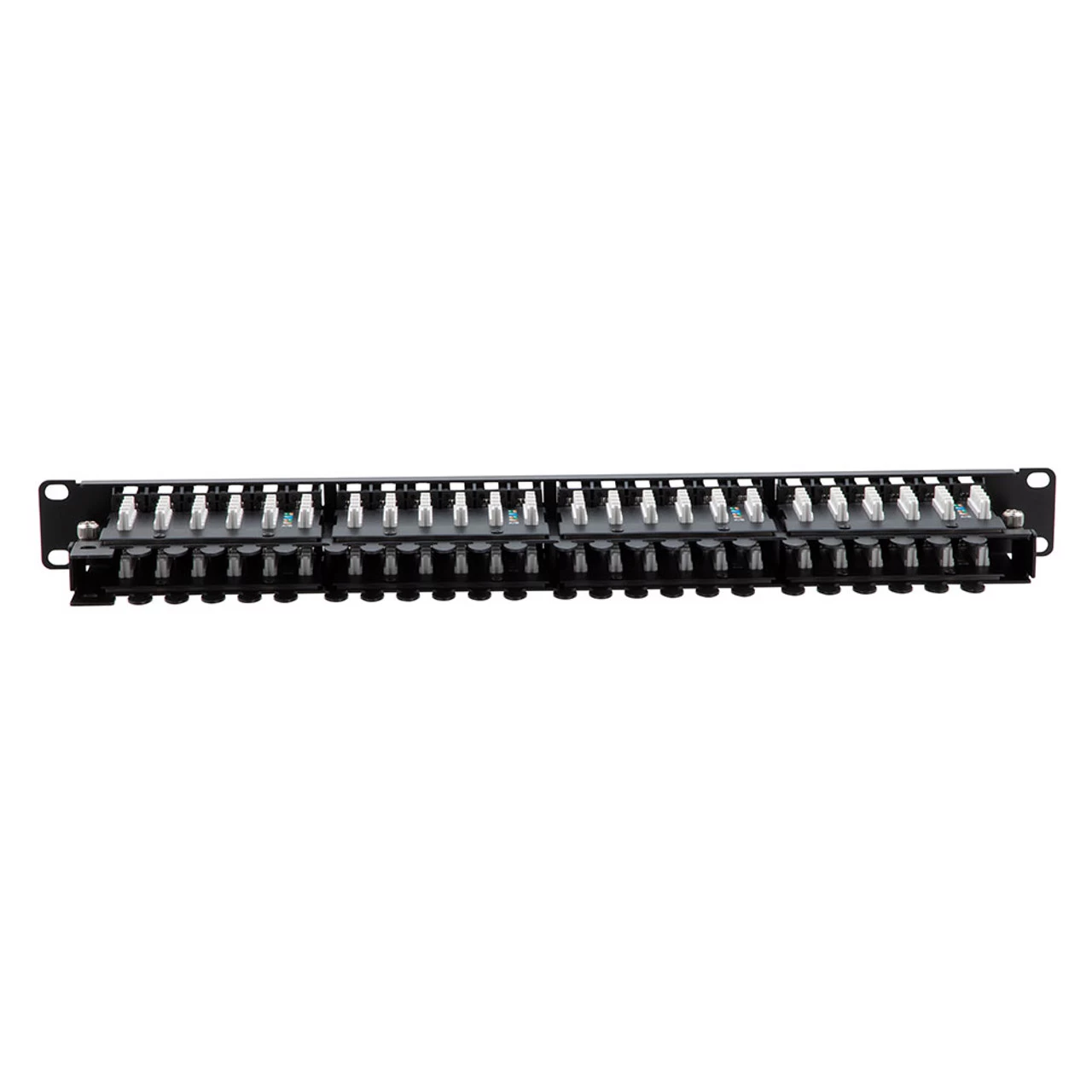 NavePoint 19-inch Wide 48-Port CAT6A Unshielded Patch Panel, 1U, Black 6 NavePoint 19-inch Wide 48-Port CAT6A Unshielded Patch Panel, 1U, Black - Image 4